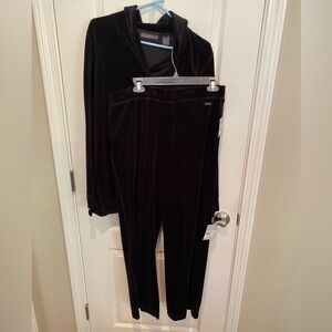 LIZ CLAIBORNE Black Valore Leisure Pant Set - Pants L, Top XL